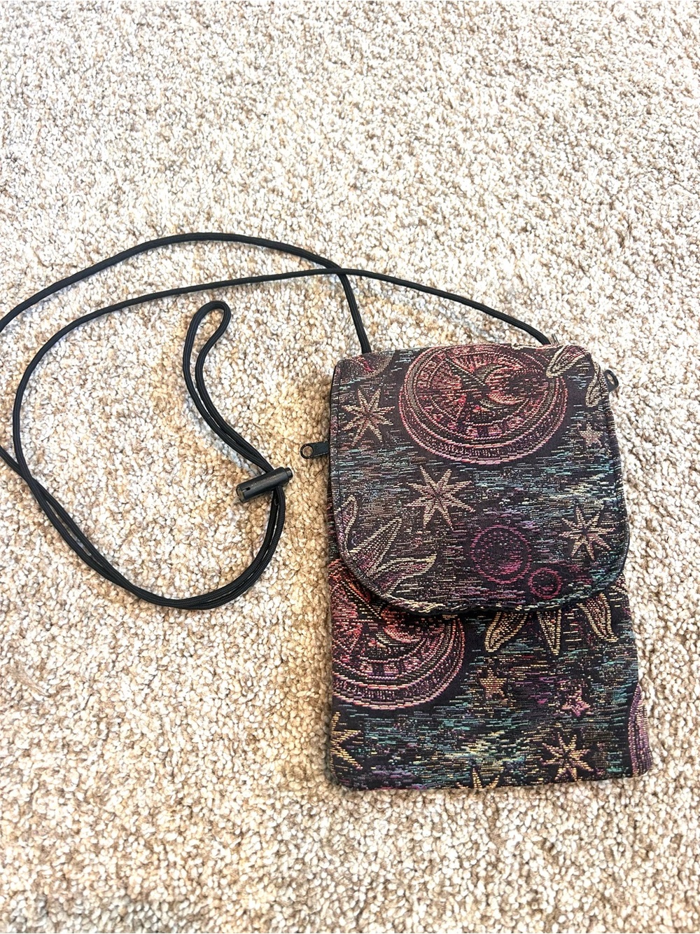 Wild West Celestial moon and stars small cross body. Travel. Lightweight. EUC